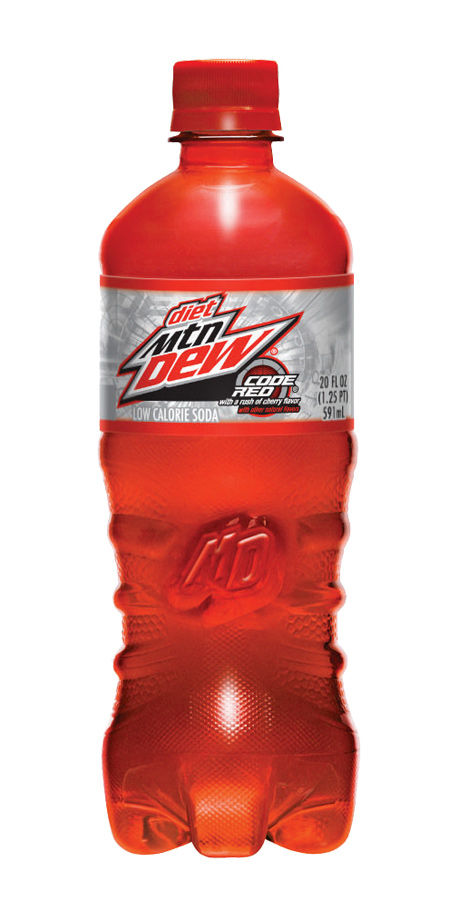 Diet Mountain Dew Code Red Zero calorie cherry soft drink