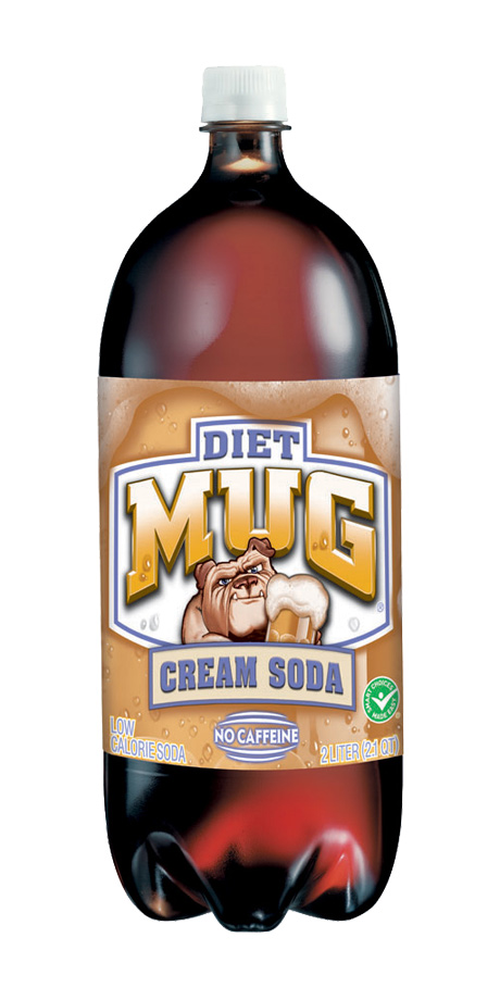 Diet Mug Cream Soda Zero calorie, vanilla flavored soft drink
