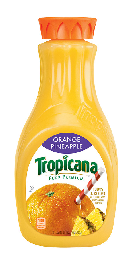 Tropicana Orange Pineapple Juice 100% fruit juice with added fruit puree